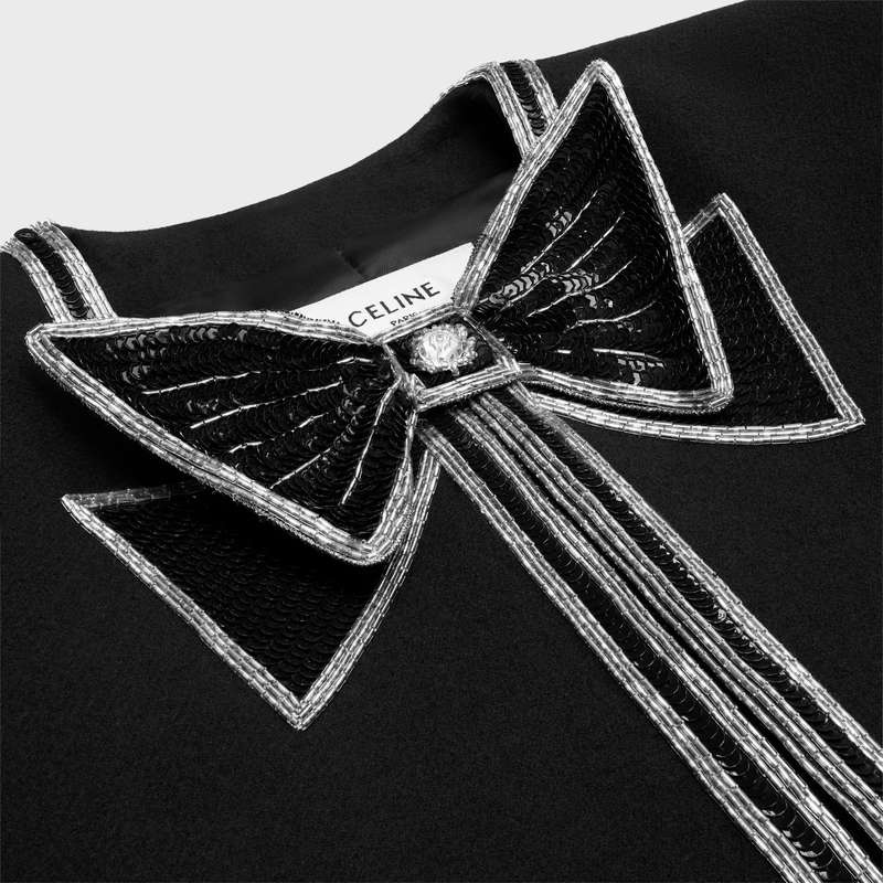Celine Embroidered Cardigan In Yün Cloth Triko Siyah | CL-592081