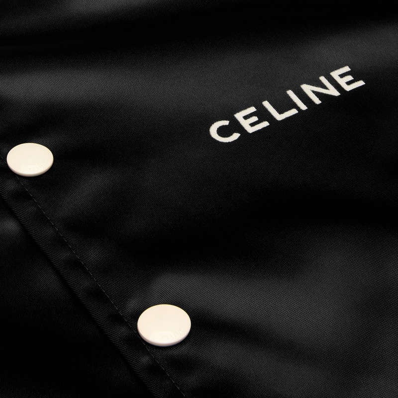 Celine Embroidered Teddy In Satin-finish Naylon Blousons Siyah | CL-591941