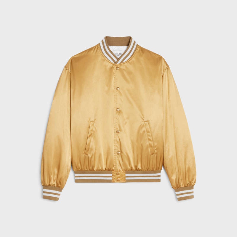 Celine Embroidered Tiger Teddy In Satin-finish Naylon Blousons Altın | CL-591942