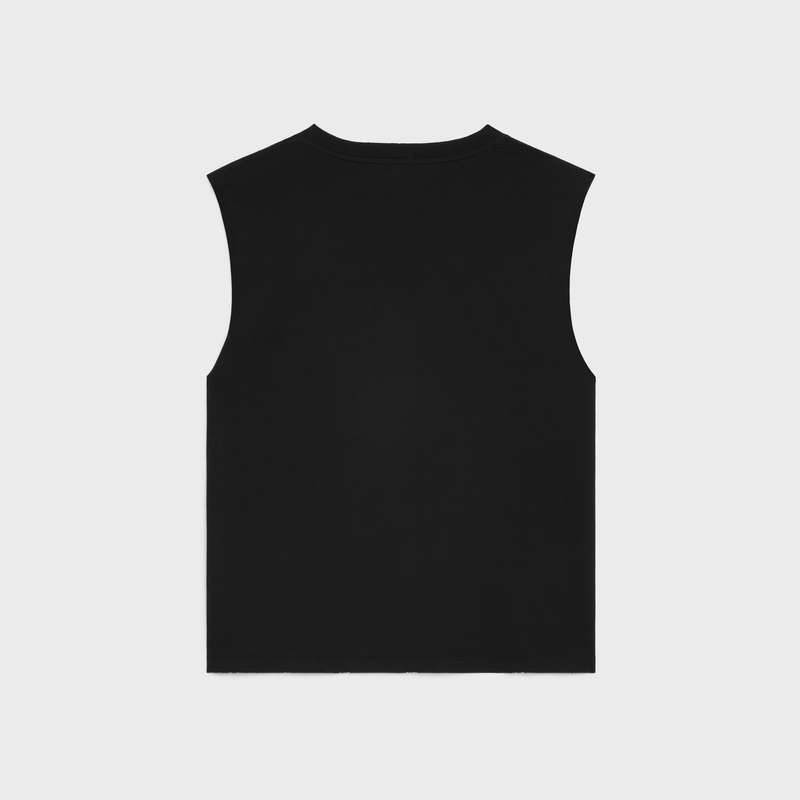 Celine Everything Special Tank In Pamuklu T-shirt Siyah Beyaz | CL-592122