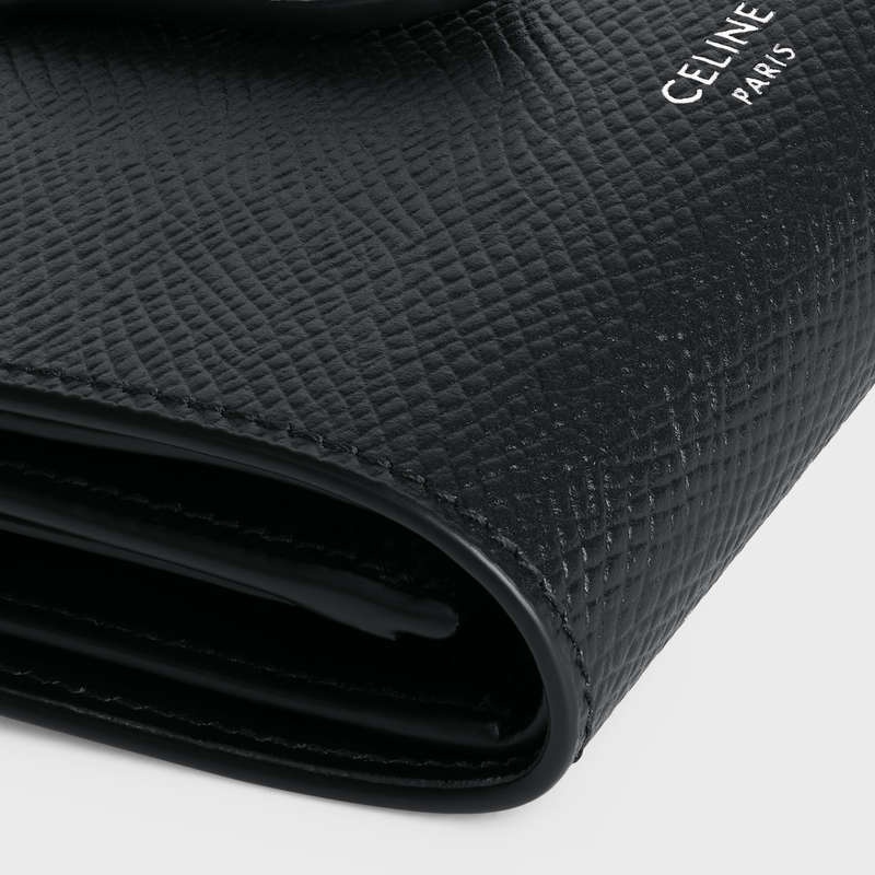 Celine Fine Askılı In Grained Calfskin Cüzdan Siyah | CL-591793