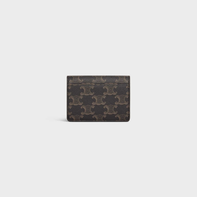 Celine Flap Triomphe Triomphe Kanvas Kartlık Kahverengi | CL-592949