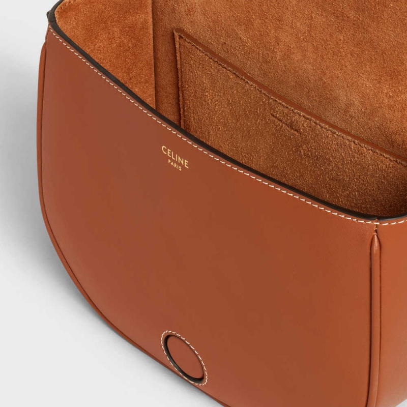 Celine Folco In Smooth Calfskin Cuir Triomphe Kahverengi | CL-593157