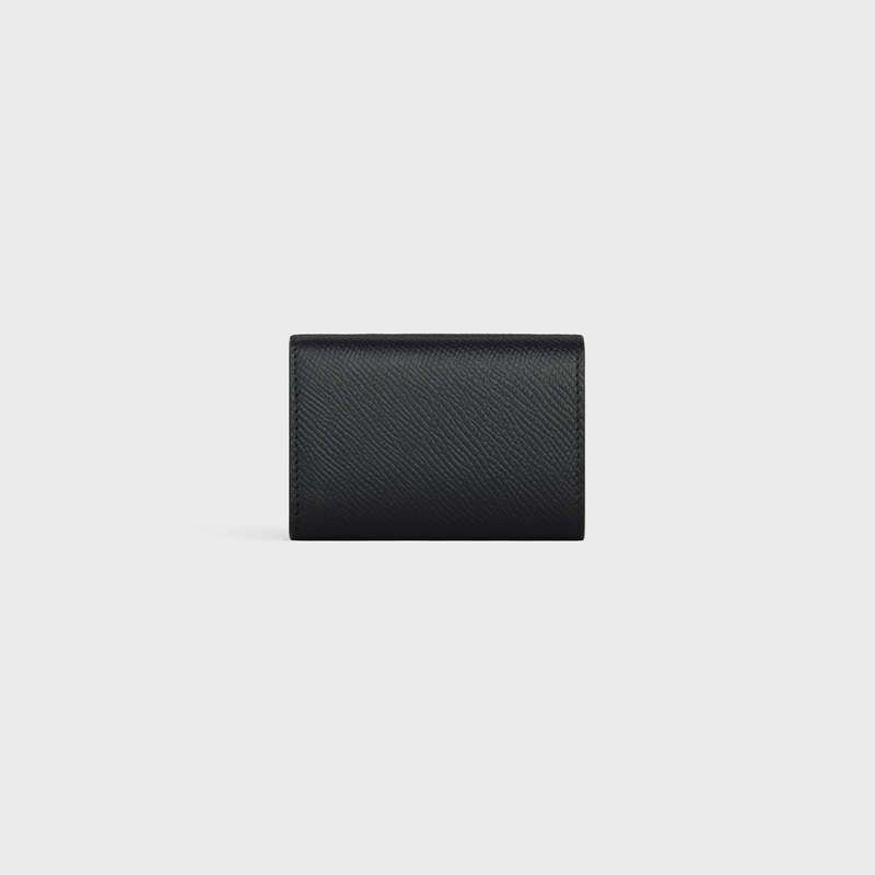 Celine Folded Compact In Grained Calfskin Cüzdan Siyah | CL-591796