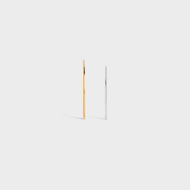 Celine Formes Abstraites Set Of 2 Cuffs In Brass With Gold And Rhodium Finish Bilezik Altın Gümüş | CL-592224