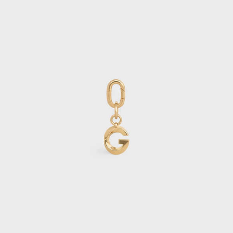 Celine G Charm In Brass Küçük Deri Ürünler Altın | CL-592928