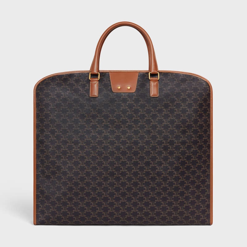 Celine Garment Bag In Triomphe Kanvas And Calfskin İş Çantaları Kahverengi | CL-591825