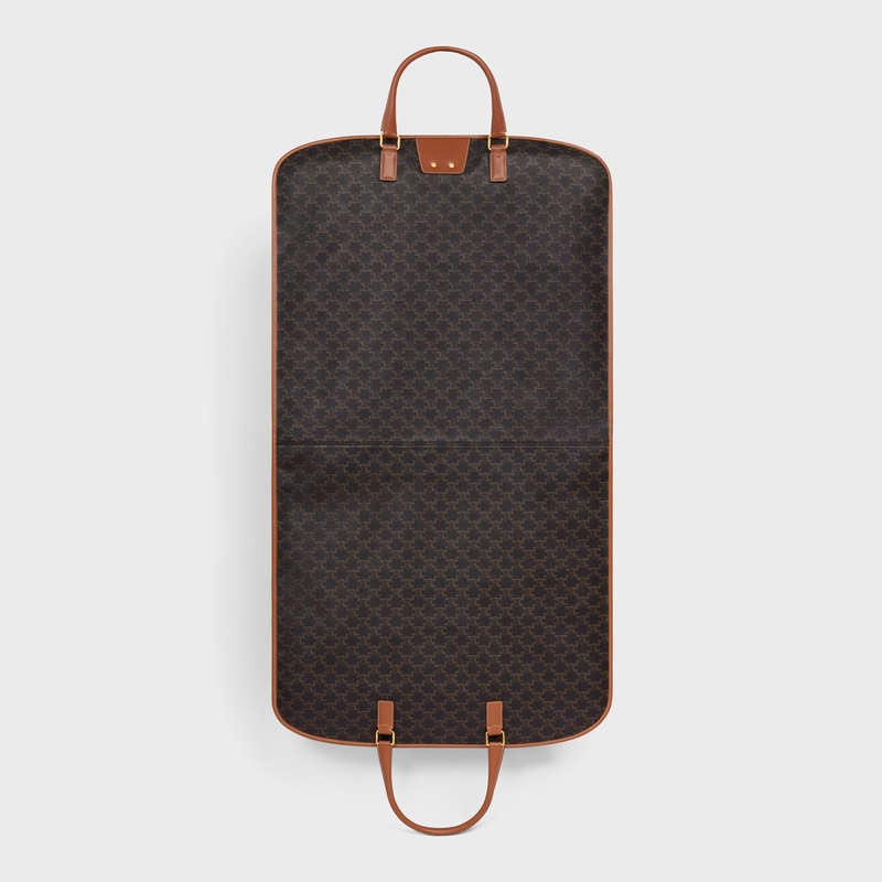 Celine Garment Bag In Triomphe Kanvas And Calfskin İş Çantaları Kahverengi | CL-591825
