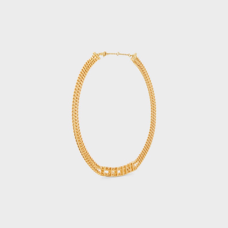 Celine Gourmette In Brass With Gold Finish Kolye Altın | CL-592253
