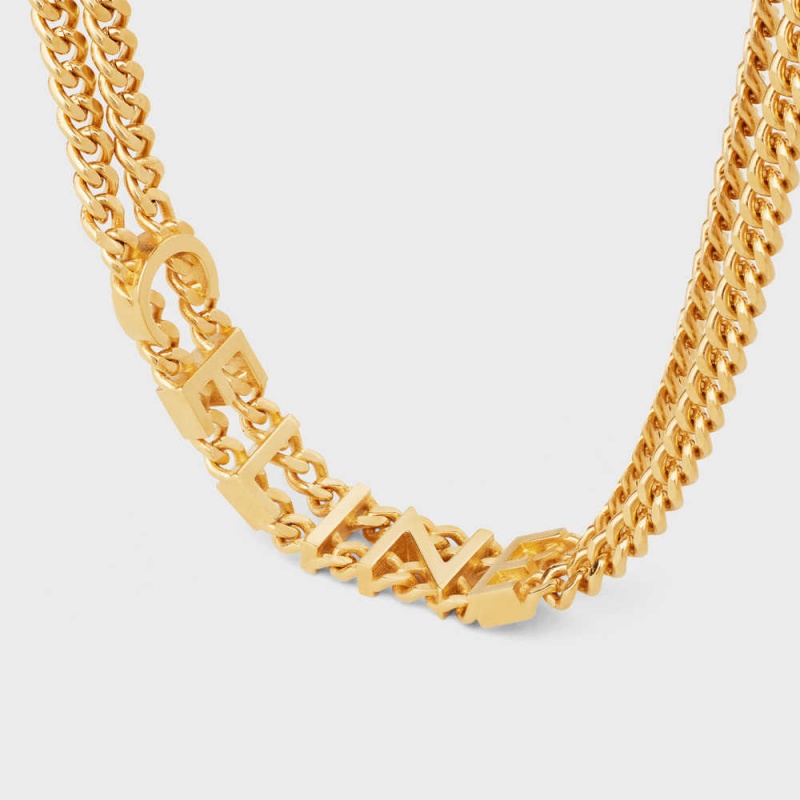 Celine Gourmette In Brass With Gold Finish Kolye Altın | CL-592253