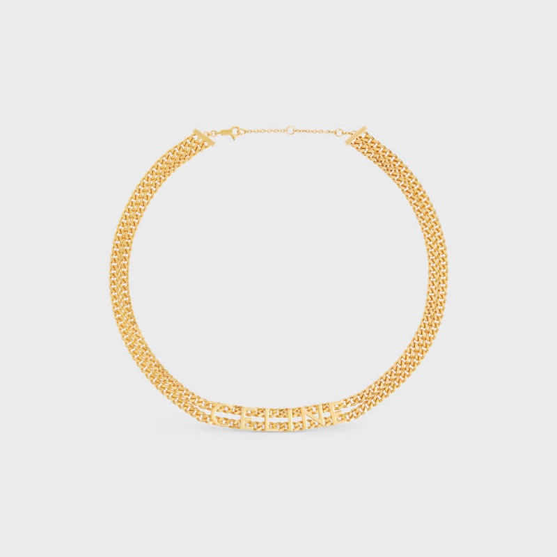 Celine Gourmette In Brass With Gold Finish Kolye Altın | CL-592253