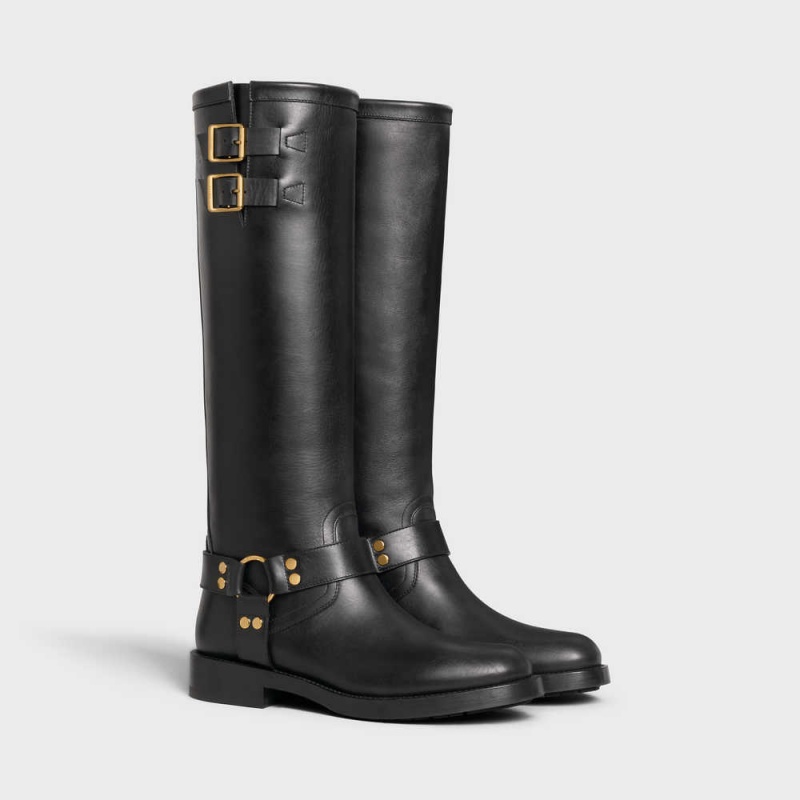 Celine High Bisiklet In Calfskin - Vegetal Tanning Bot Siyah | CL-592499