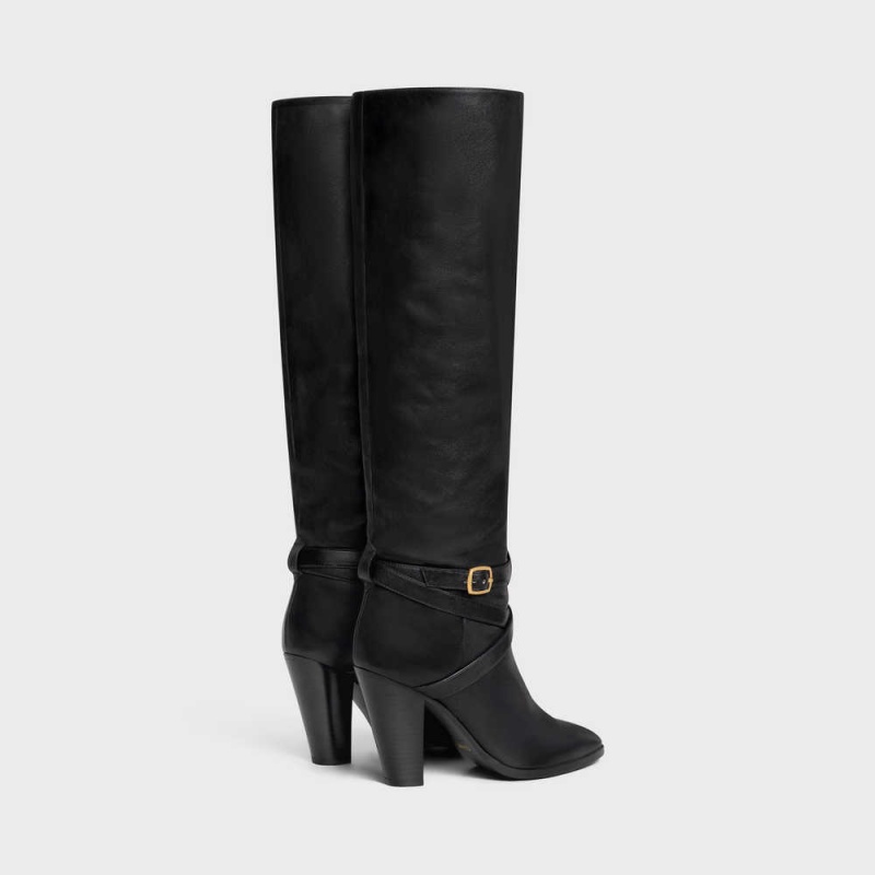 Celine High Slouchy Tokalı Wiltern In Calfskin Bot Siyah | CL-592517