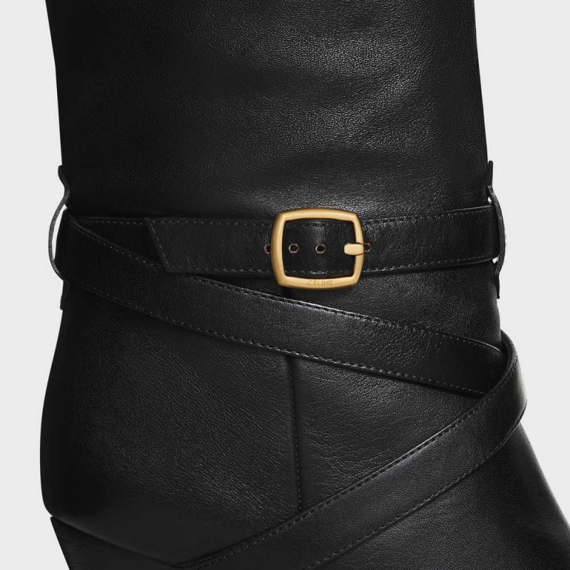 Celine High Slouchy Tokalı Wiltern In Calfskin Bot Siyah | CL-592517