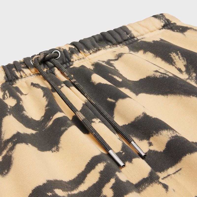 Celine In Tie-dye Pamuklu Fleece Şort Gri Bej Rengi Siyah | CL-592079