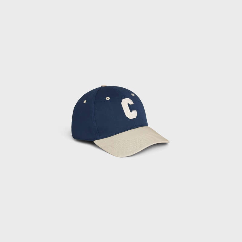 Celine Initial Baseball In Pamuklu Şapka Lacivert Bej Rengi | CL-591700
