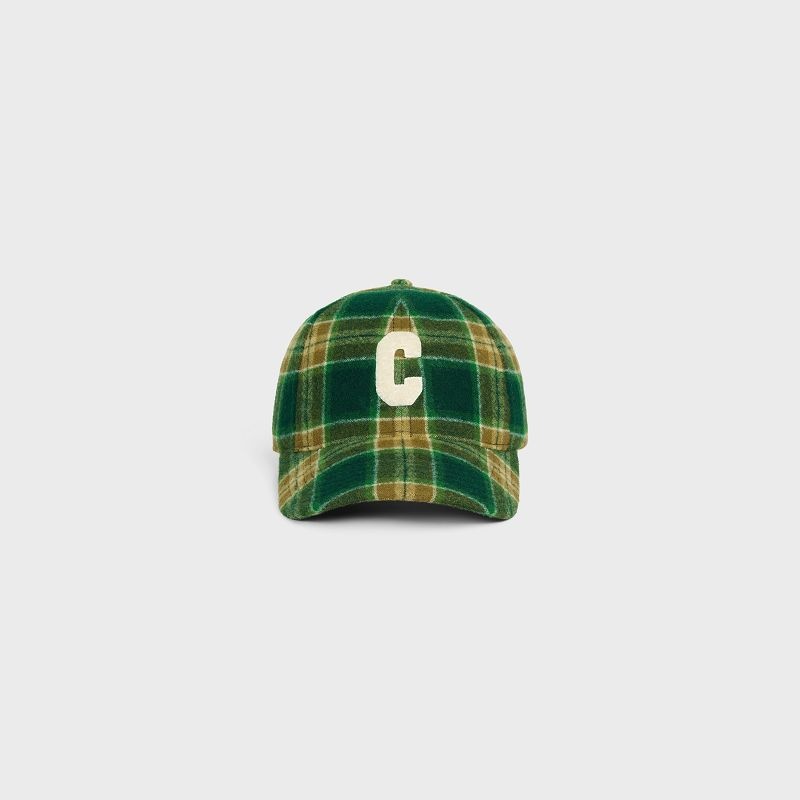 Celine Initial Snapback In Checked Yün Şapka Renkli | CL-591698
