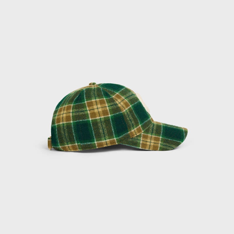 Celine Initial Snapback In Checked Yün Şapka Renkli | CL-591698