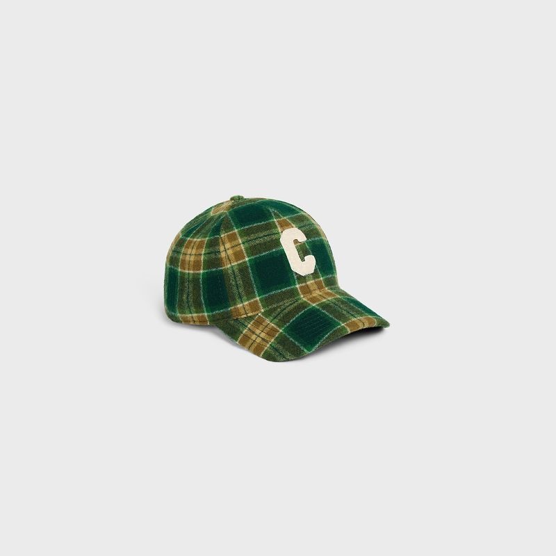 Celine Initial Snapback In Checked Yün Şapka Renkli | CL-591698