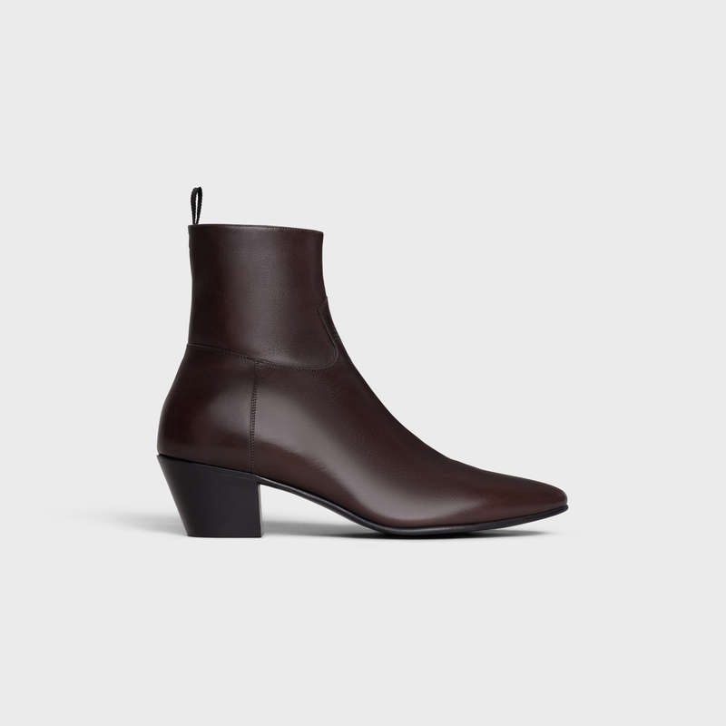 Celine Jacno Zipped In Calfskin Bot Kahverengi | CL-591865