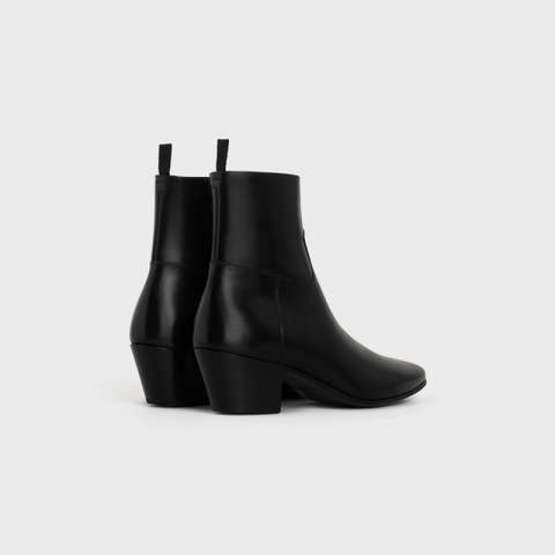 Celine Jacno Zipped In Shiny Calfskin Bot Siyah | CL-591864