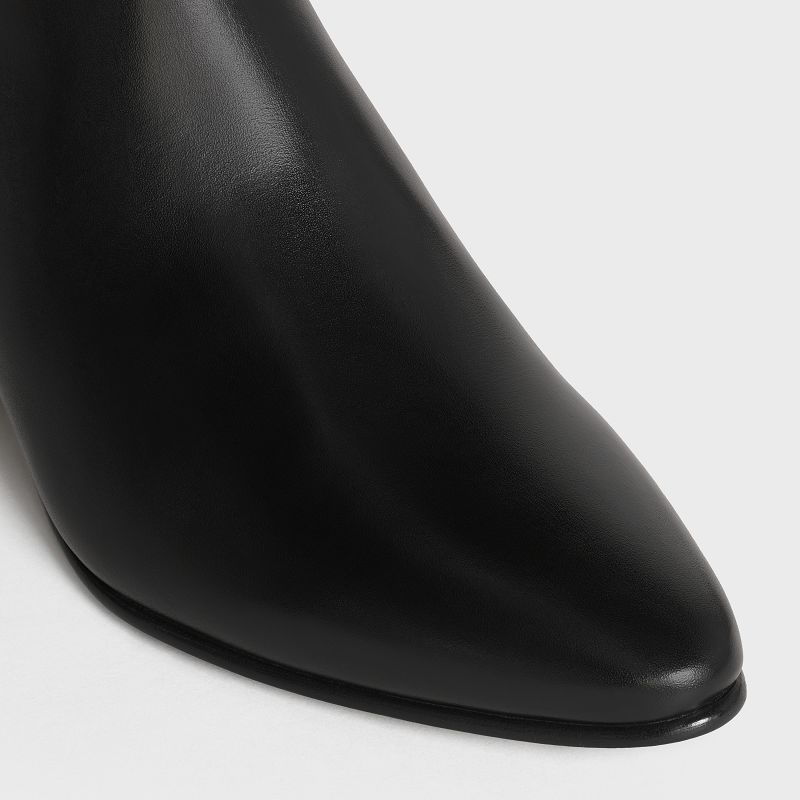 Celine Jacno Zipped In Shiny Calfskin Bot Siyah | CL-591864