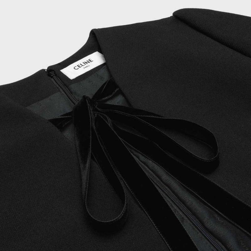 Celine Jumpsuit In Gauffered Double Yün Şort Siyah | CL-592748