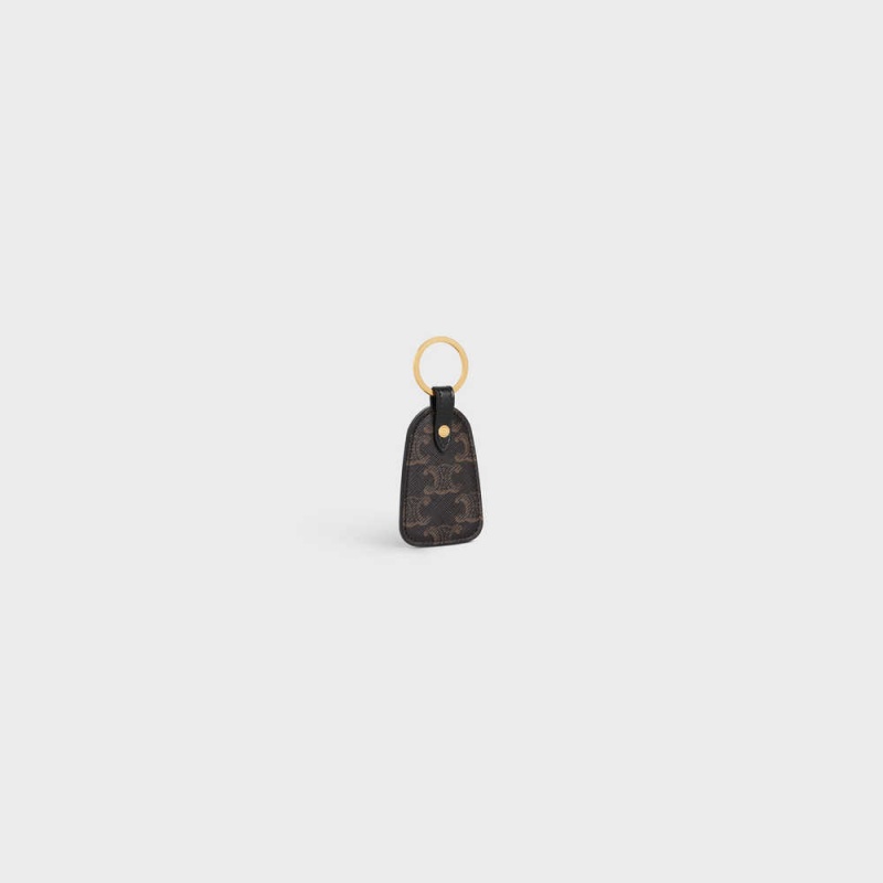 Celine Key Holder In Triomphe Kanvas And Calfskin Kese Çanta Siyah | CL-592893
