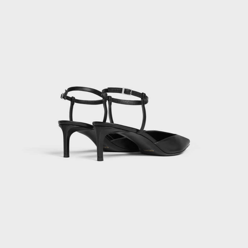 Celine Kitten With Metal Burunlu In Calfskin Stiletto Siyah | CL-592565