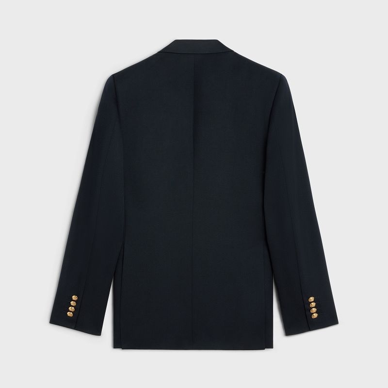 Celine Klasik In Diagonal Yün Mont Lacivert | CL-591992