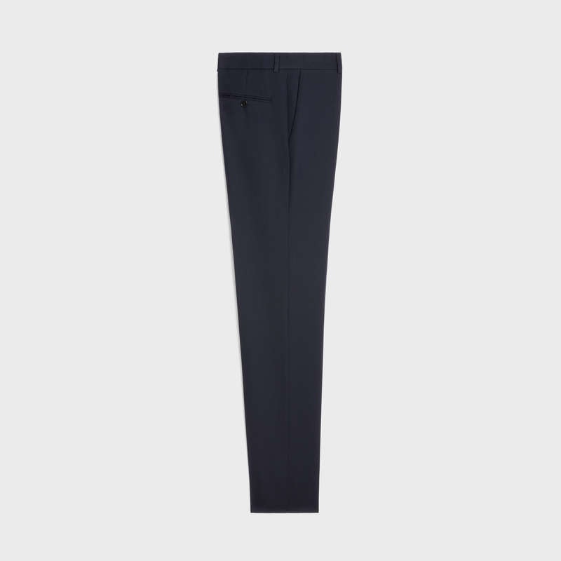 Celine Klasik In Yün Gabardine Pantolonlar Lacivert | CL-592021