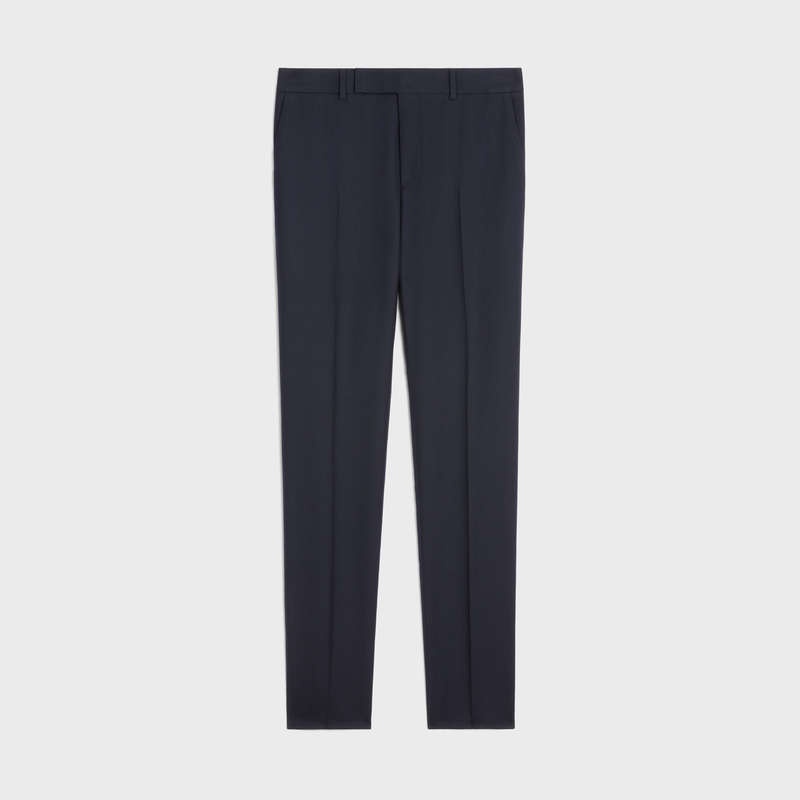 Celine Klasik In Yün Gabardine Pantolonlar Lacivert | CL-592021