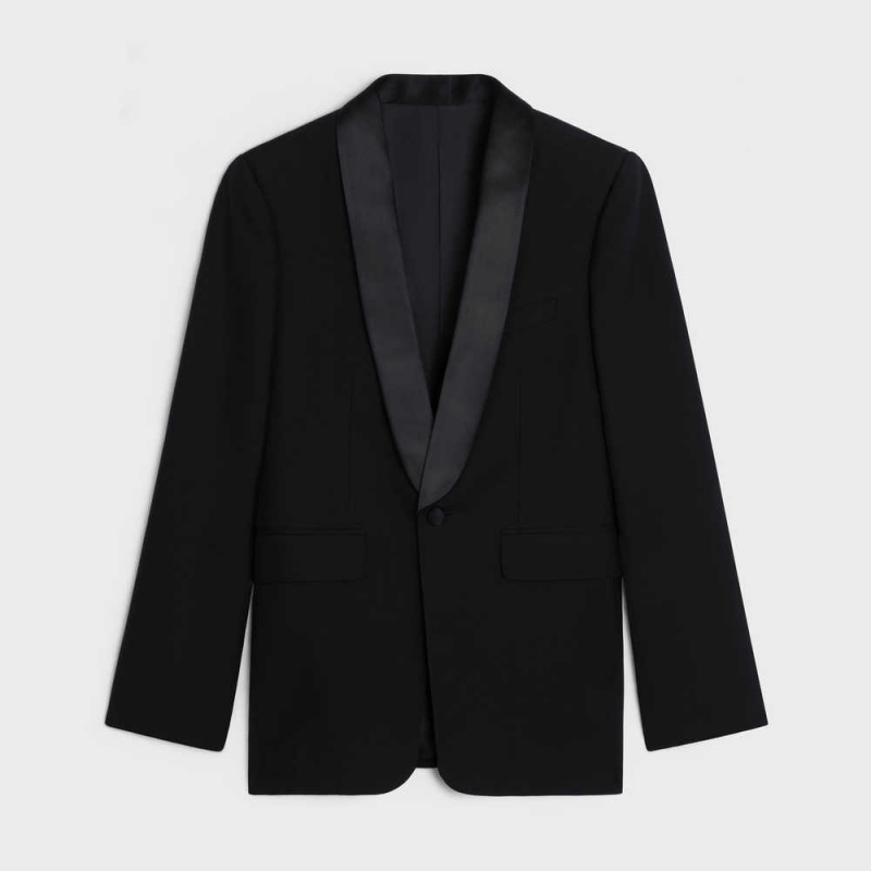 Celine Klasik Tux In Mohair And Silk Mont Siyah | CL-592667