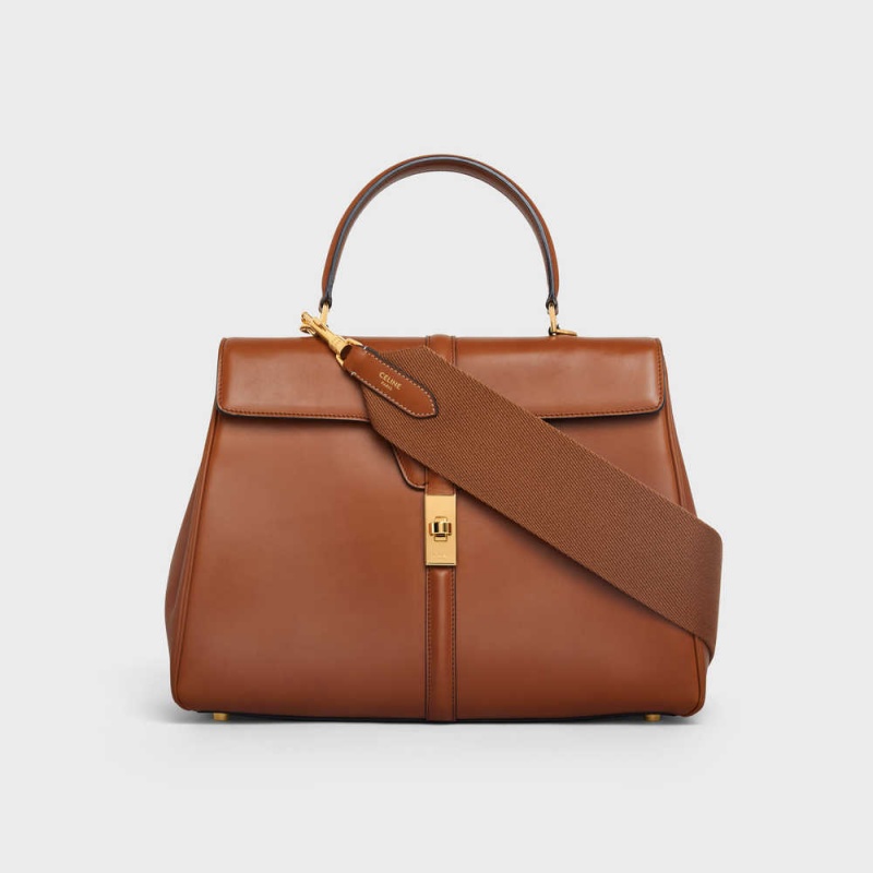 Celine Kısa Askılı In Tekstil And Calfskin Küçük Deri Ürünler Kahverengi | CL-592916