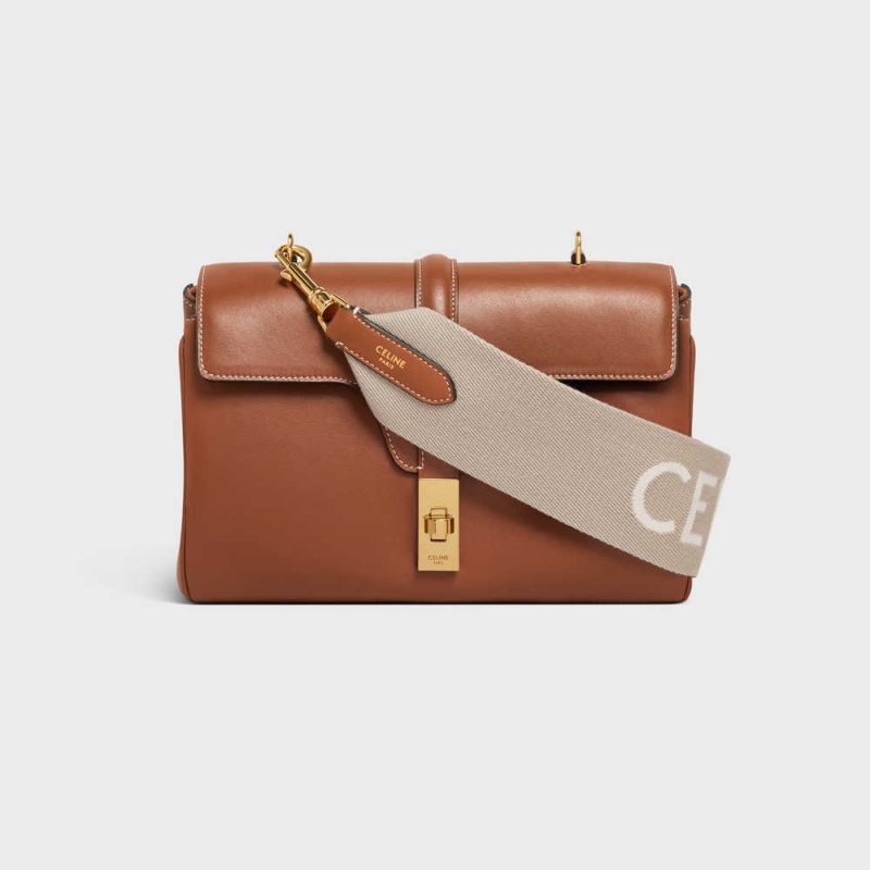 Celine Kısa Askılı In Yün With Jacquard With Gold Finishing Küçük Deri Ürünler Bej Rengi Beyaz | CL-592915