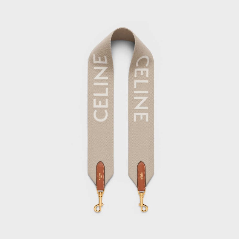 Celine Kısa Askılı In Yün With Jacquard With Gold Finishing Küçük Deri Ürünler Bej Rengi Beyaz | CL-592915