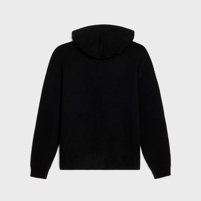 Celine Kukuletalı In Yün And Cashmere Tişörtü Siyah | CL-592115