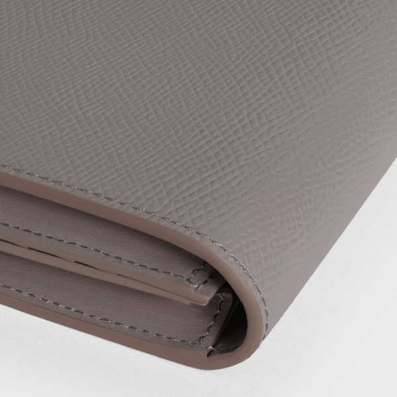 Celine Large Askılı In Bicolour Grained Calfskin Cüzdan Gri | CL-592994