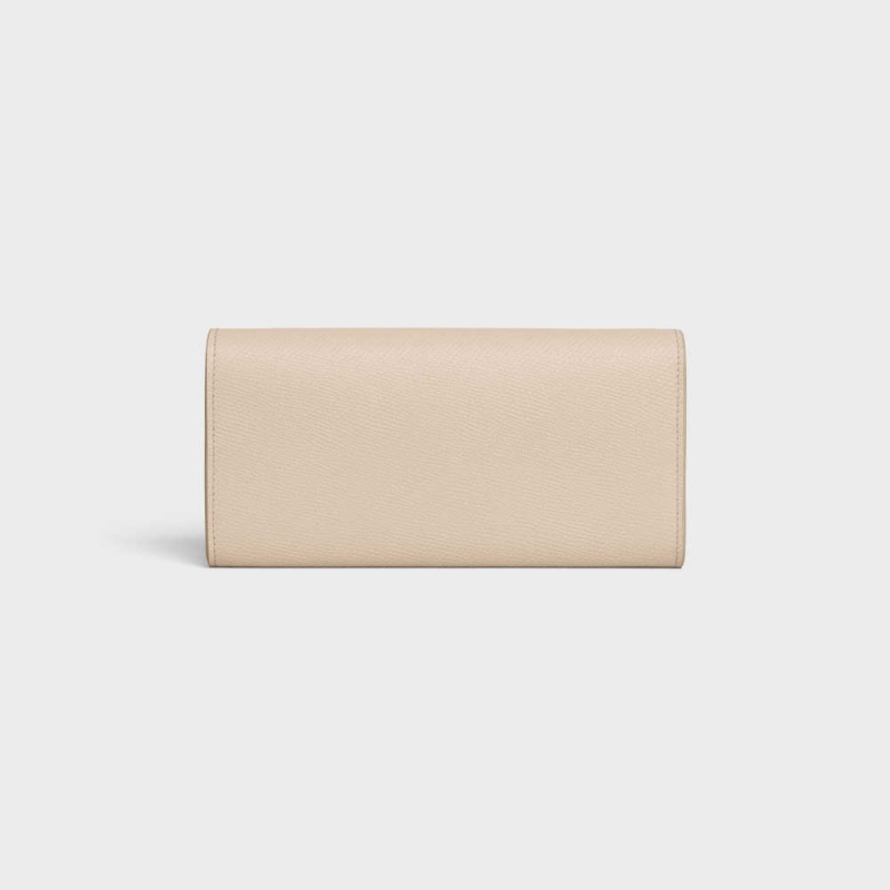 Celine Large Flap In Grained Calfskin Cüzdan Bej Rengi | CL-592996