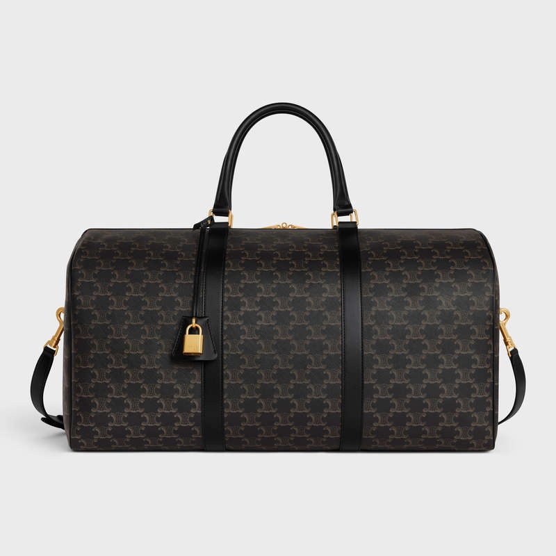 Celine Large In Triomphe Kanvas And Calfskin Seyahat Çantası Siyah | CL-591818
