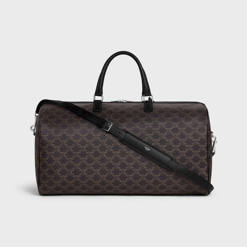Celine Large In Triomphe Kanvas With David Weiss Wave Print Seyahat Çantası Siyah | CL-591819