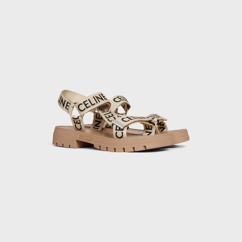 Celine Leo Askısı In With Jacquard Sandalet Kahverengi Siyah | CL-591893