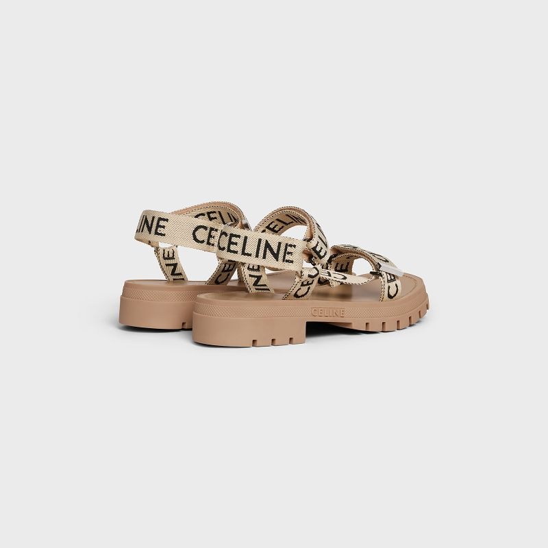 Celine Leo Askısı In With Jacquard Sandalet Kahverengi Siyah | CL-591893