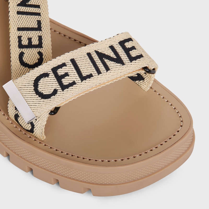 Celine Leo Askısı In With Jacquard Sandalet Kahverengi Siyah | CL-591893