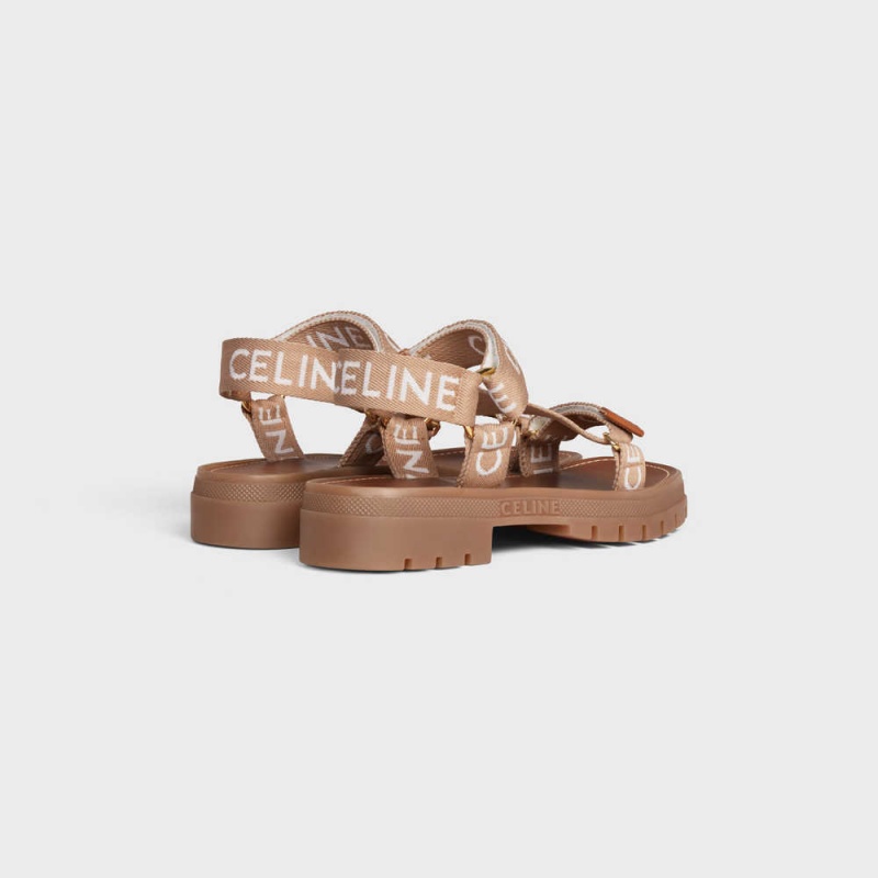 Celine Leo Askısı In Yün With Jacquard Sandalet Açık Bej Rengi Beyaz | CL-592592