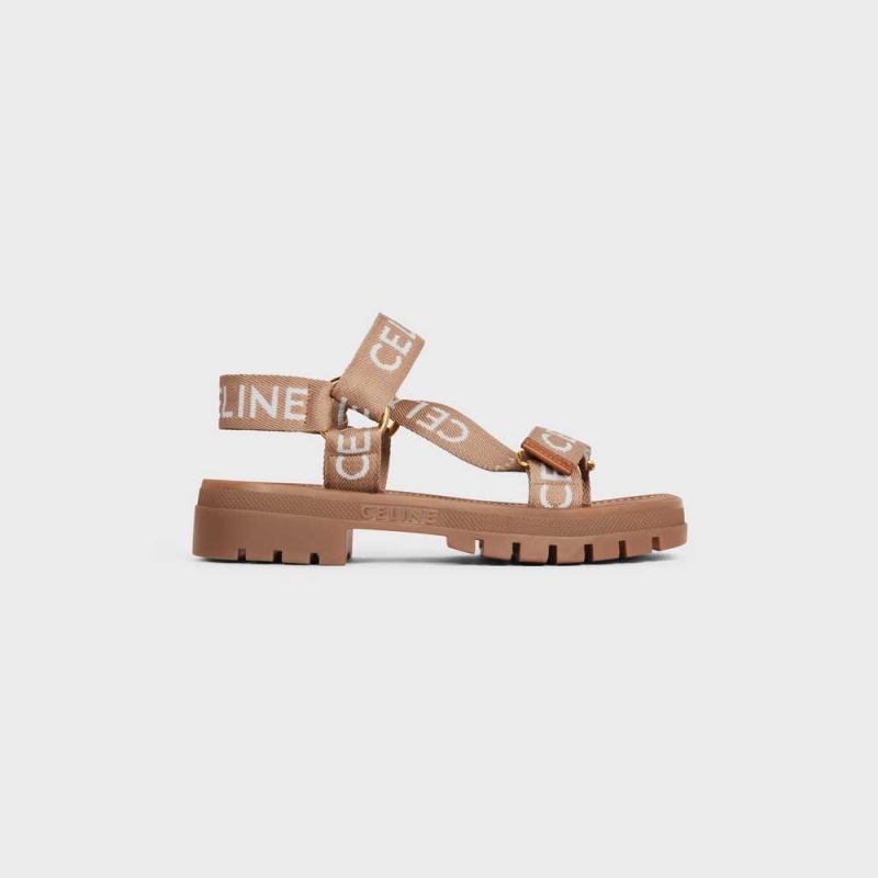 Celine Leo Askısı In Yün With Jacquard Sandalet Açık Bej Rengi Beyaz | CL-592592