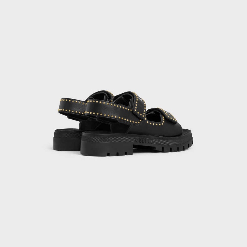 Celine Leo Studded Tıknaz In Calfskin Sandalet Siyah | CL-592593