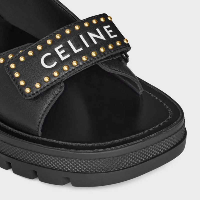 Celine Leo Studded Tıknaz In Calfskin Sandalet Siyah | CL-592593