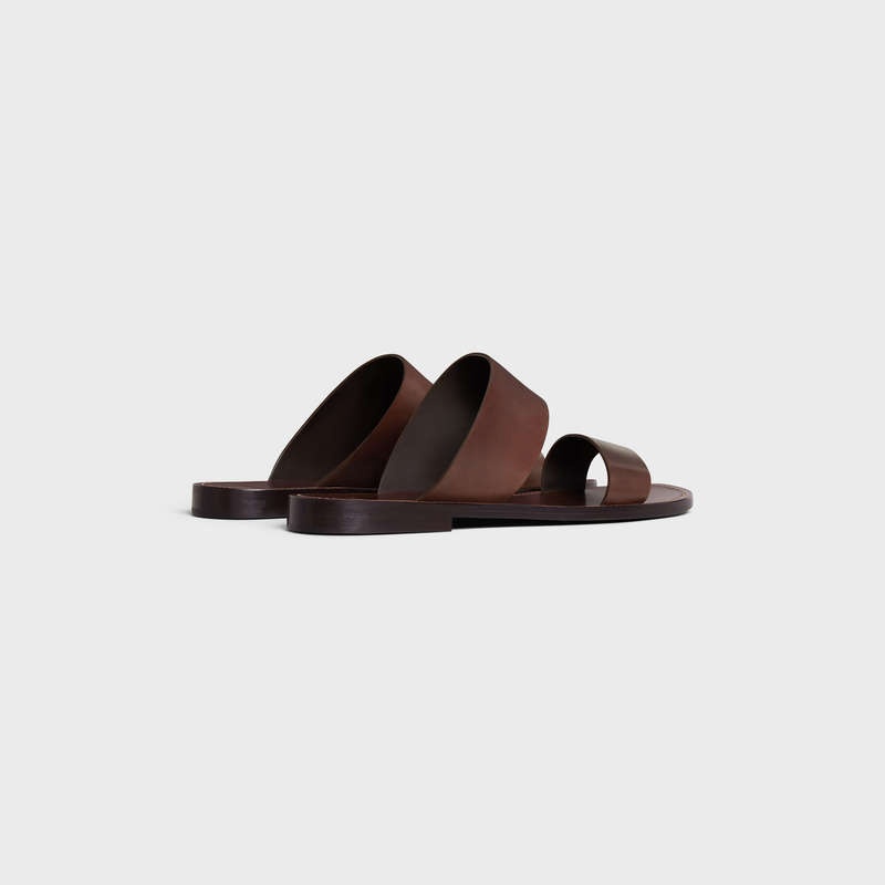 Celine Lerins In Calfskin - Vegetal Tanning Sandalet Koyu Kahverengi | CL-591890