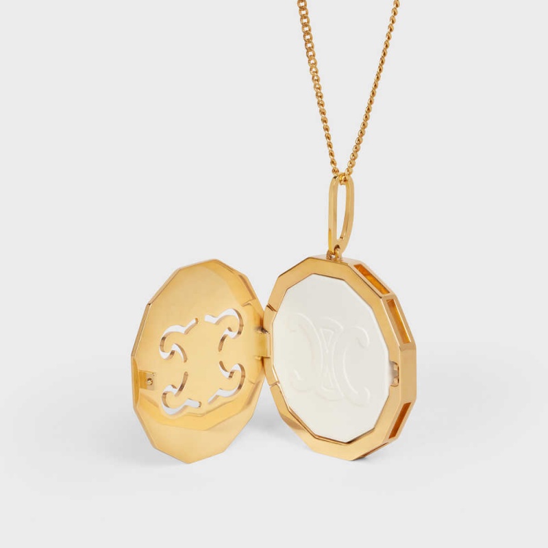 Celine Les Etuis Parfums Triomphe Seramik In Brass With Gold Finish Kolye Altın | CL-592259